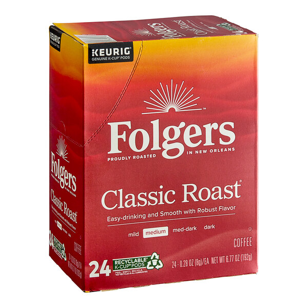 Folgers Classic Roast Coffee Single Serve Keurig® KCup® Pods 24/Box