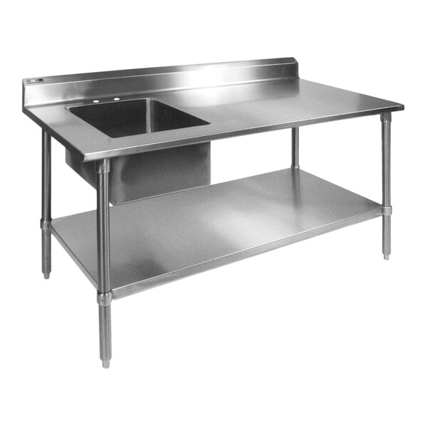 John Boos & Co. EPT8R53060SSKL 30" x 60" 18 Gauge Stainless Steel