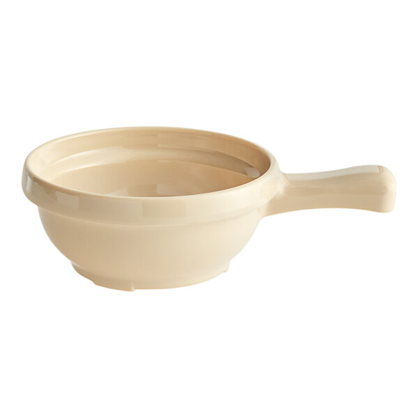 Acopa Foundations 10 oz. Tan Melamine Soup Bowl with Handle 12/Pack