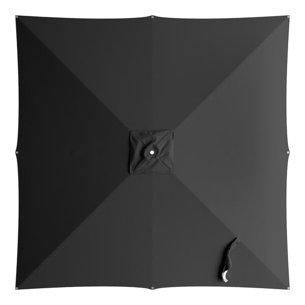 Lancaster Table & Seating 9' Square Black Umbrella Canopy for Aluminum Pulley Lift Umbrellas