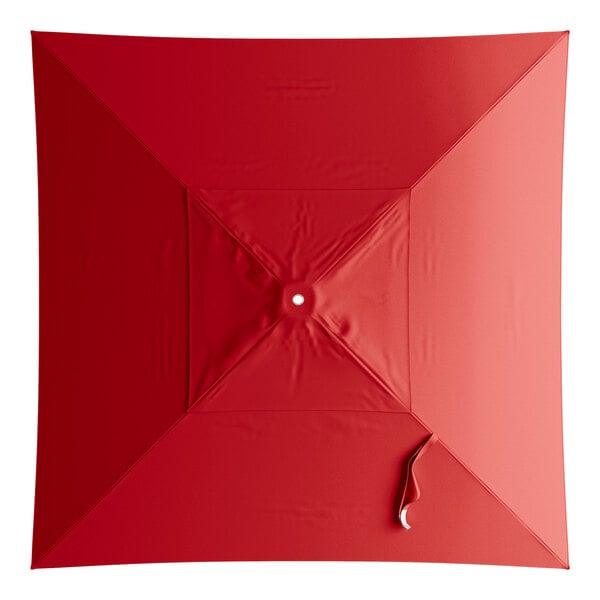 Lancaster Table & Seating 6 1/2' Square Red Umbrella Canopy for Aluminum Push Lift Umbrellas