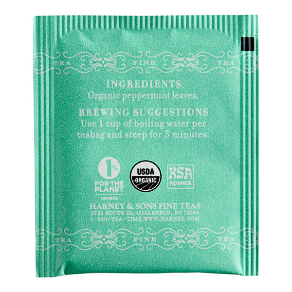 Harney & Sons Organic Peppermint Herbal Tea Bags 50/Box