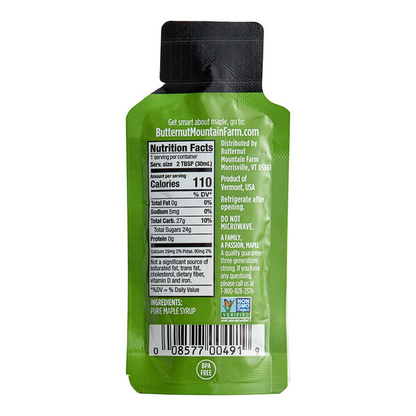 Grade A Maple Syrup Packets, 1 oz. Butternut Mountain Farm