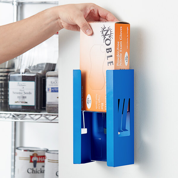 Noble Products Blue Magnetic Single Box Disposable Glove Dispenser