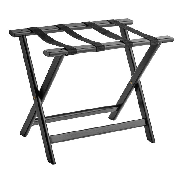 Lancaster Table & Seating Black Wood Folding Luggage Rack