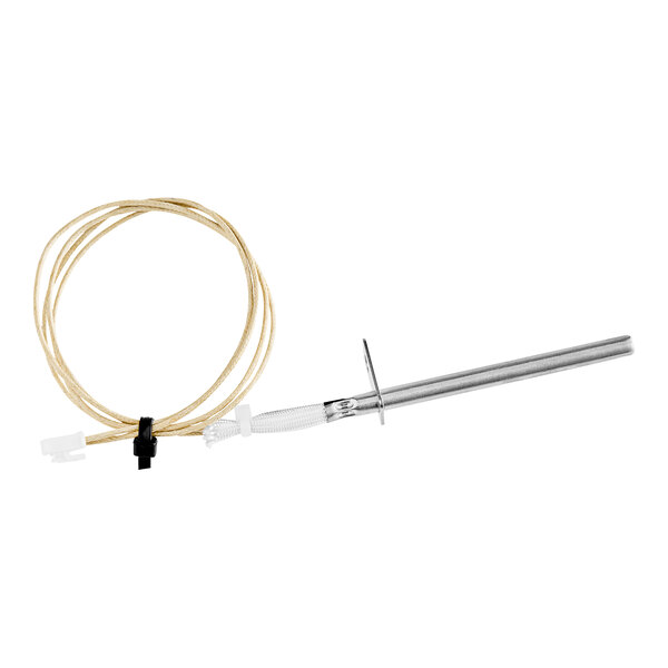 A Solwave temperature probe with a metal rod and wire attached.