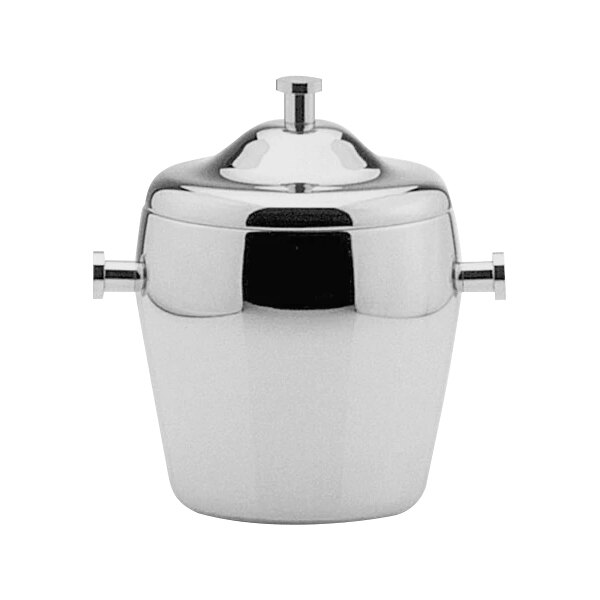 A Hepp by Bauscher stainless steel ice bucket with a lid.