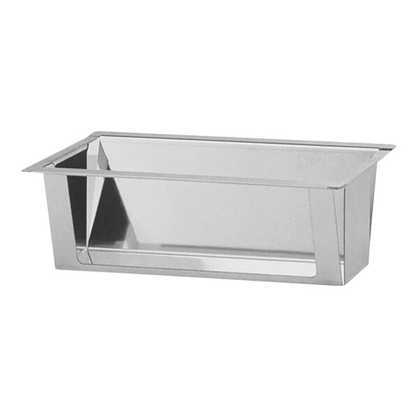 A stainless steel rectangular Hepp by Bauscher burner holder with a white border.