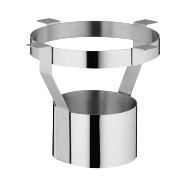 A silver metal WMF stainless steel burner holder with a round ring.