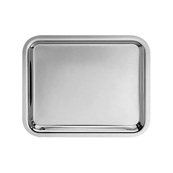 A Hepp by Bauscher stainless steel rectangular serving tray.
