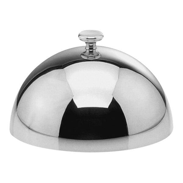 A Hepp by Bauscher stainless steel dome cover on a white object.
