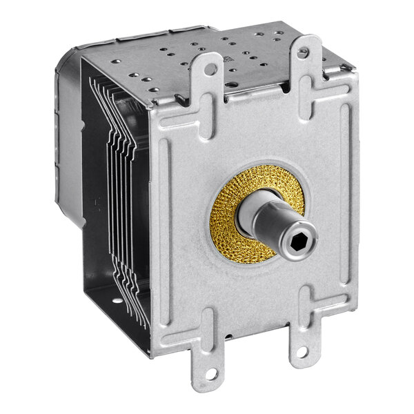 A Solwave magnetron with a gold ring on a metal box.