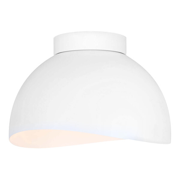 A Canarm Henlee white flush mount light with a white shade.