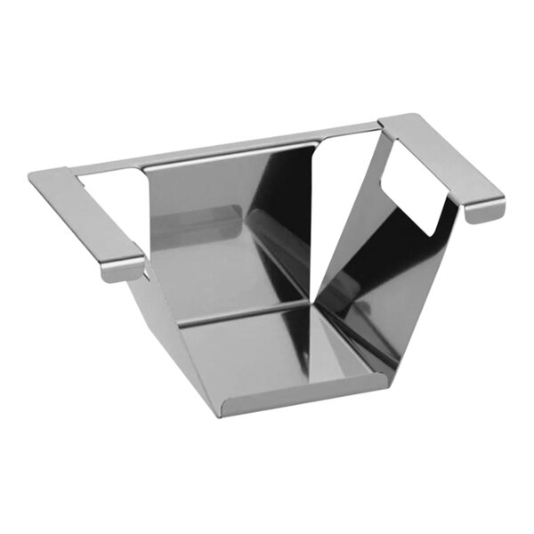 A stainless steel WMF burner holder with handles.