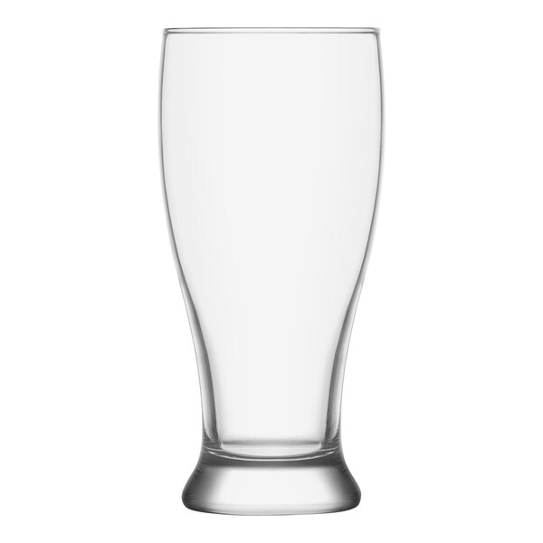 A RAK Youngstown Pilsner glass with a short base and a clear glass.
