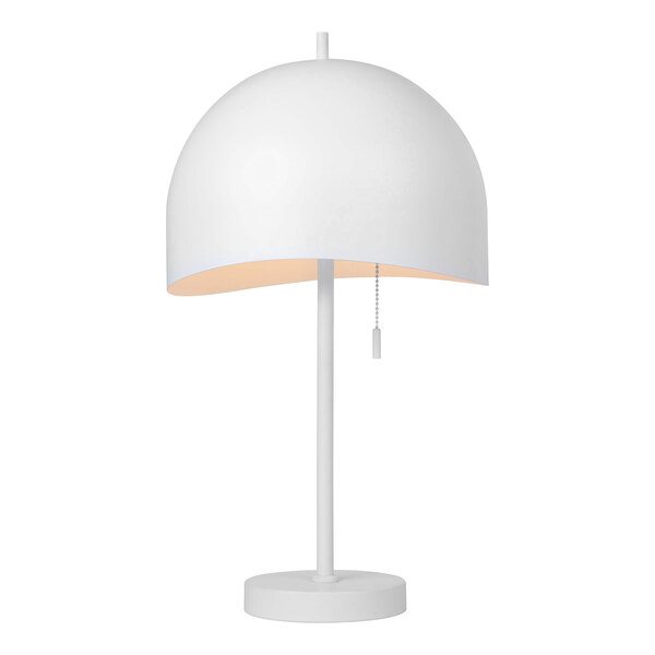 A Canarm Henlee white table lamp with a white shade.