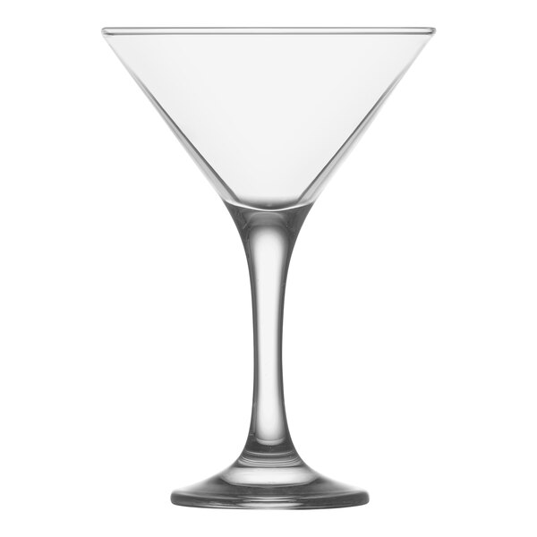 A clear RAK Youngstown Rayen martini glass with a stem.