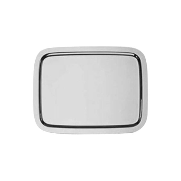 A silver rectangular WMF stainless steel serving tray with a black border.