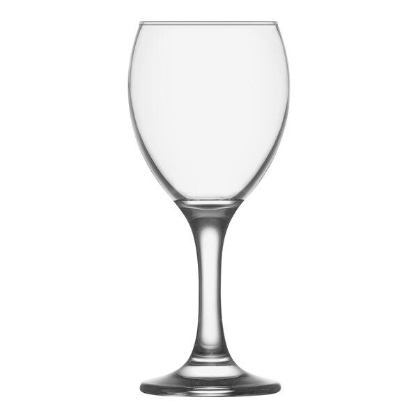A close-up of a clear RAK Youngstown Firnley Port Wine Glass with a stem.