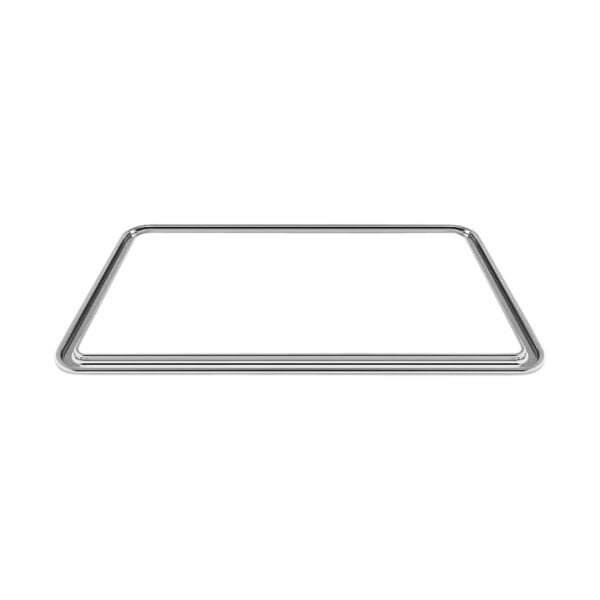 A metal frame for a rectangular display board.