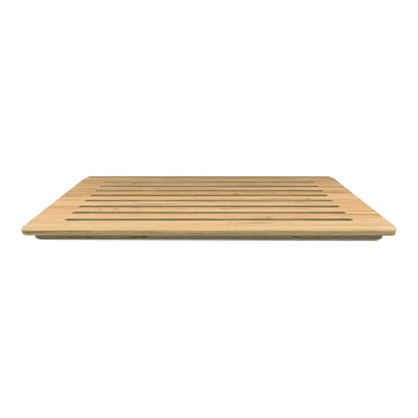 A WMF oak wood cutting board with a wooden handle.
