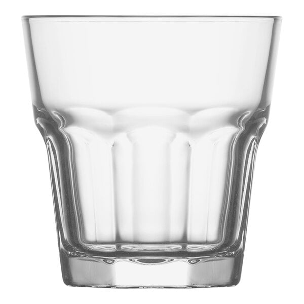 A case of 24 clear RAK Youngstown Market rocks glasses with a clear bottom.