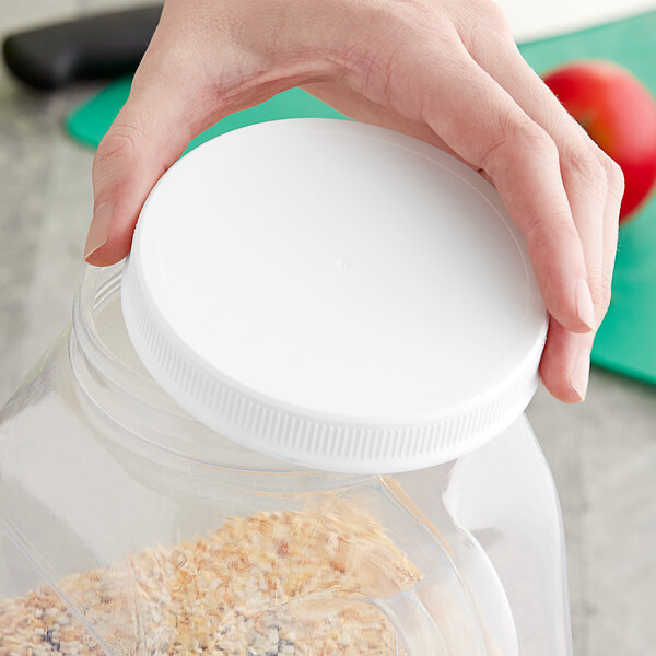 110/400 Unlined White Ribbed Plastic Cap - 100/Pack