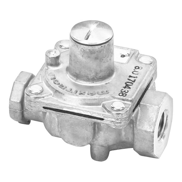 A metal AccuTemp Liquid Propane Gas Pressure Regulator with a screw.