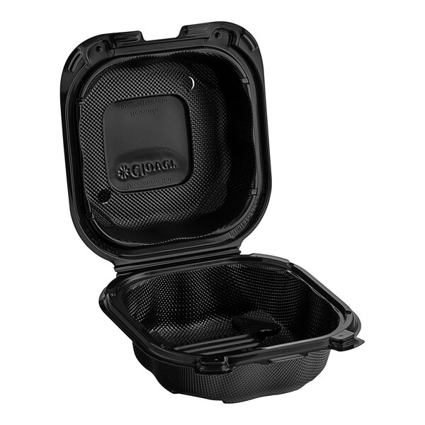 Genpak Clover 6" x 6" x 3" Microwavable Black Plastic