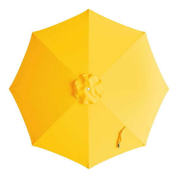 Lancaster Table & Seating 7 1/2' Round Canary Yellow Umbrella Canopy for Bamboo Pulley Lift Umbrellas