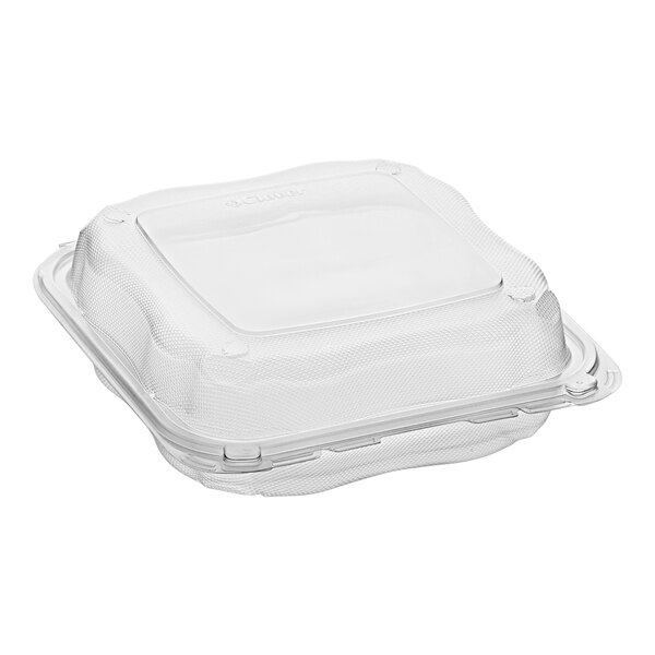 Genpak Clover 9" x 9" x 3" Microwavable Clear Plastic