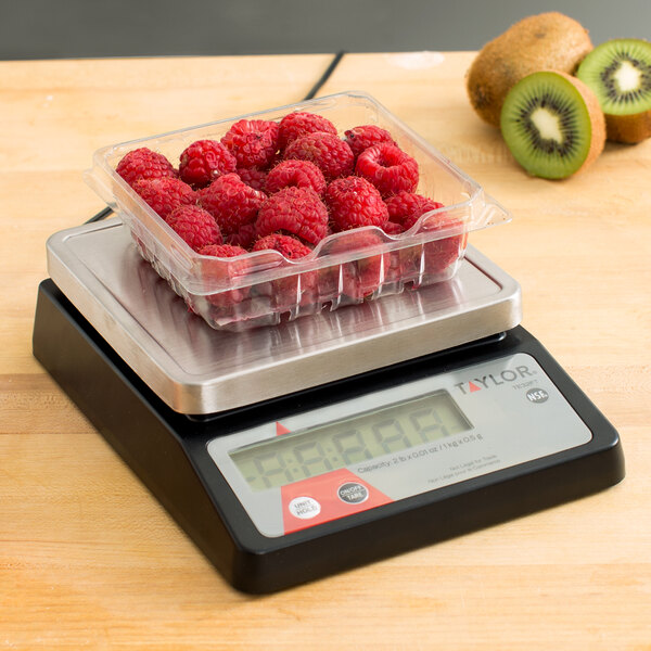Taylor TE32FT 2 lb. Compact 5 3/8" x 5 3/8" Digital Portion Control Scale