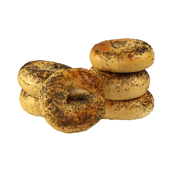 Just Bagels Authentic New York Poppy Seed Bagel 4 oz. 48/Case