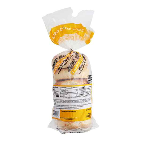 Just Bagels Authentic New York Sliced Asiago Bagel 4 oz. 48/Case