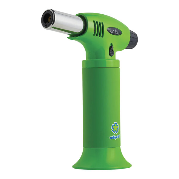 A green Whip-It Ion Lite butane torch with a black nozzle.