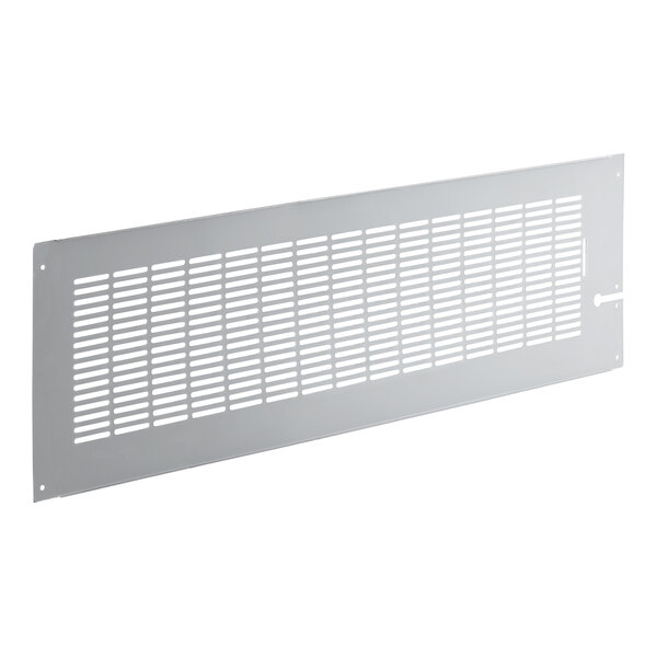 A black metal vent with a grid pattern.