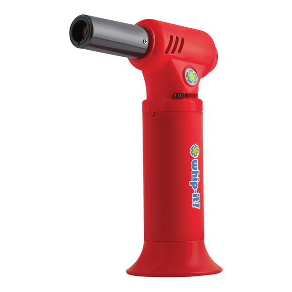 A red Whip-It Neo butane torch with a black handle.