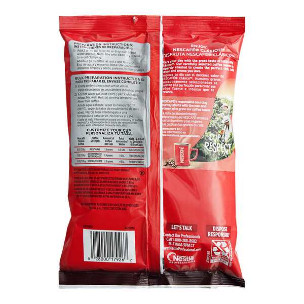 Nescafe Clasico Instant Coffee Pouch 8 oz. 12/Case