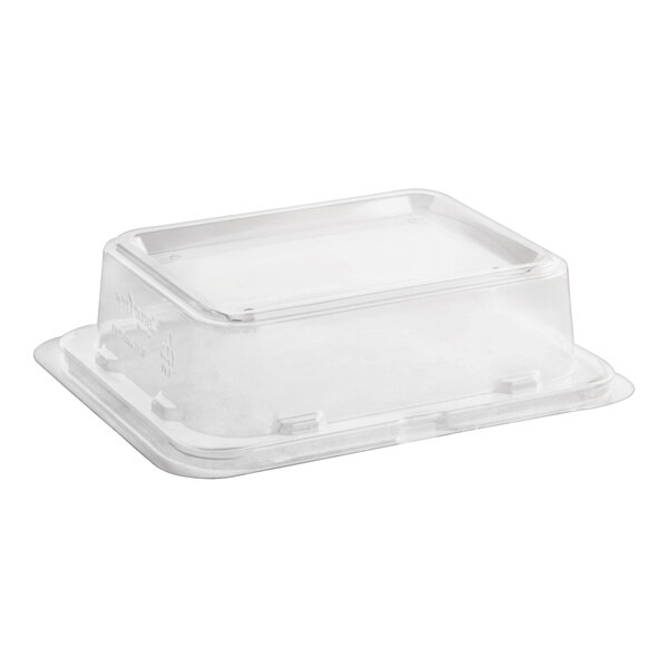 A clear PET plastic lid for a Front of the House plastic container.