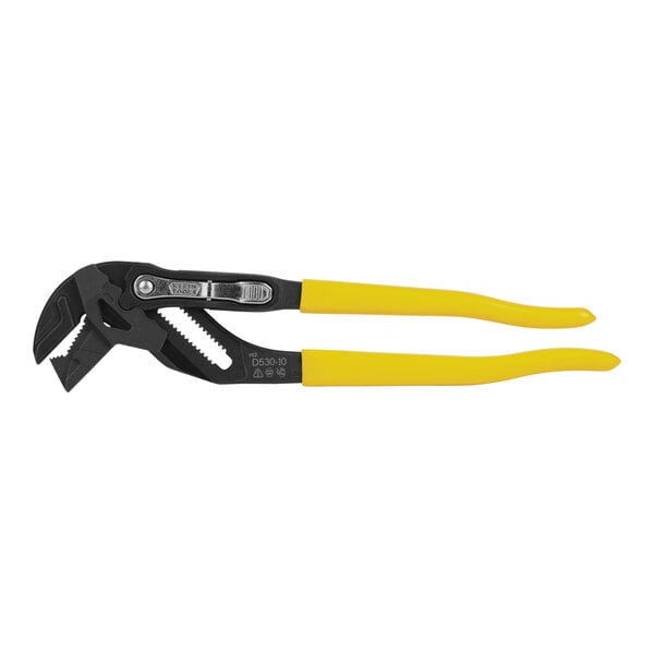 Klein Tools 10" Plier Wrench with yellow handles.