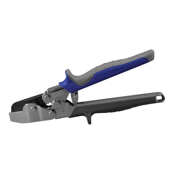 Klein Tools HVAC Hand Notcher with a blue handle.