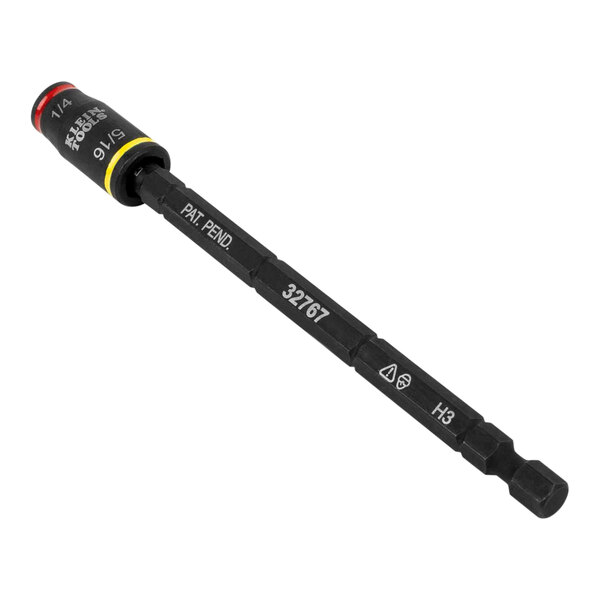 A Klein Tools 3-in-1 Impact Flip Socket Set with black, red, and yellow accents.