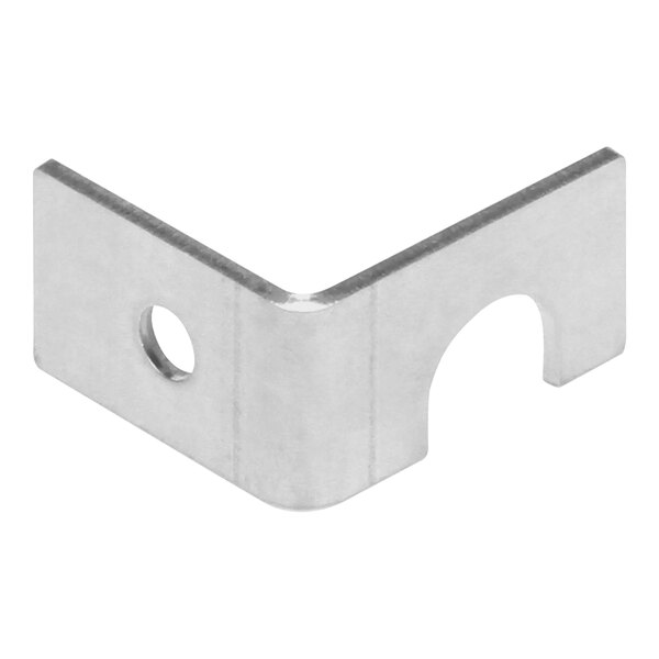 A stainless steel AccuTemp right hand door bracket with two holes.