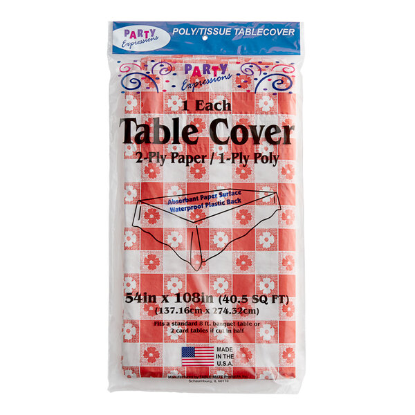 Plastic Tafelkleed In Rode Ruit – 2,74 X 1,37 M – Ideaal Voor Picknick, BBQ En Zomerfeesten (wegwerp)