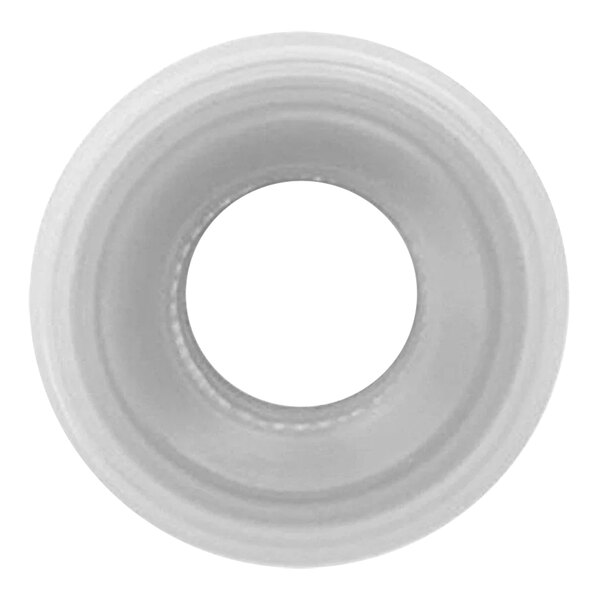 A white silicone ring with a hole in it.