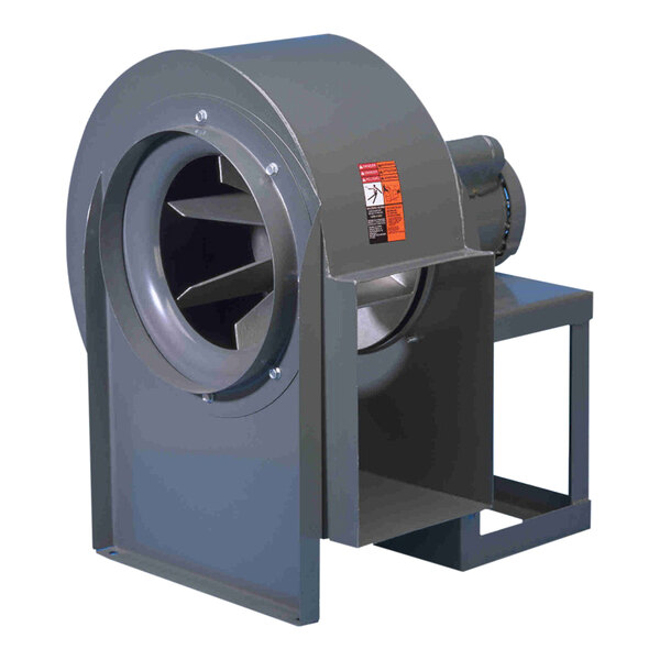 A grey metal Canarm PW Series direct drive pressure blower fan.