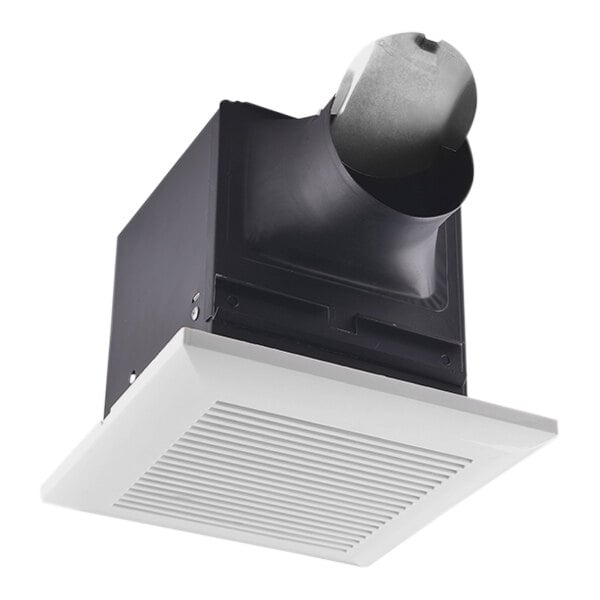 A white Canarm bathroom exhaust fan with a white vent.