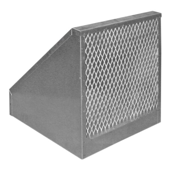 A metal box with a grid on it with a mesh screen on it.