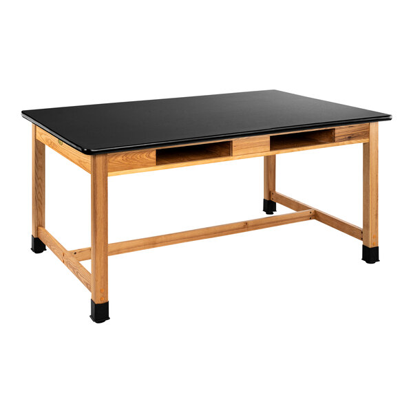 National Public Seating 42" x 72" x 30" Wood Science Lab Table with