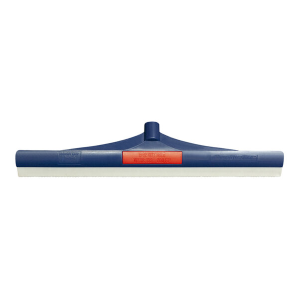 A blue Midwest Rake SpeedSqueegee with a red label and orange plastic handle.
